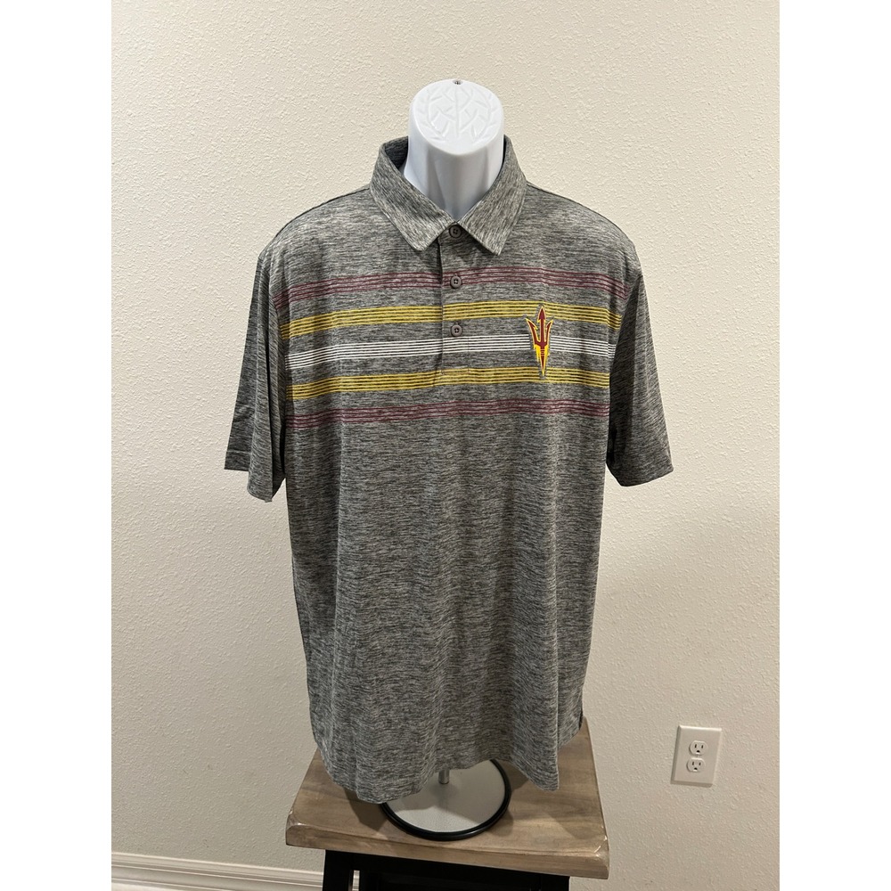 Captivating Arizona State ASU Sun Devils Mens XL Polo Shirt Gray Space Dye